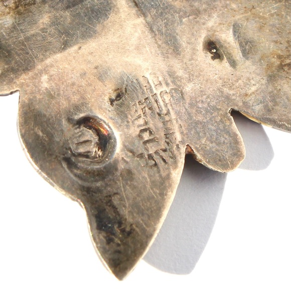 Vintage Abalone Shell Sterling Silver Butterfly Brooch Large Pin Mexican Estate - Picture 4 of 4